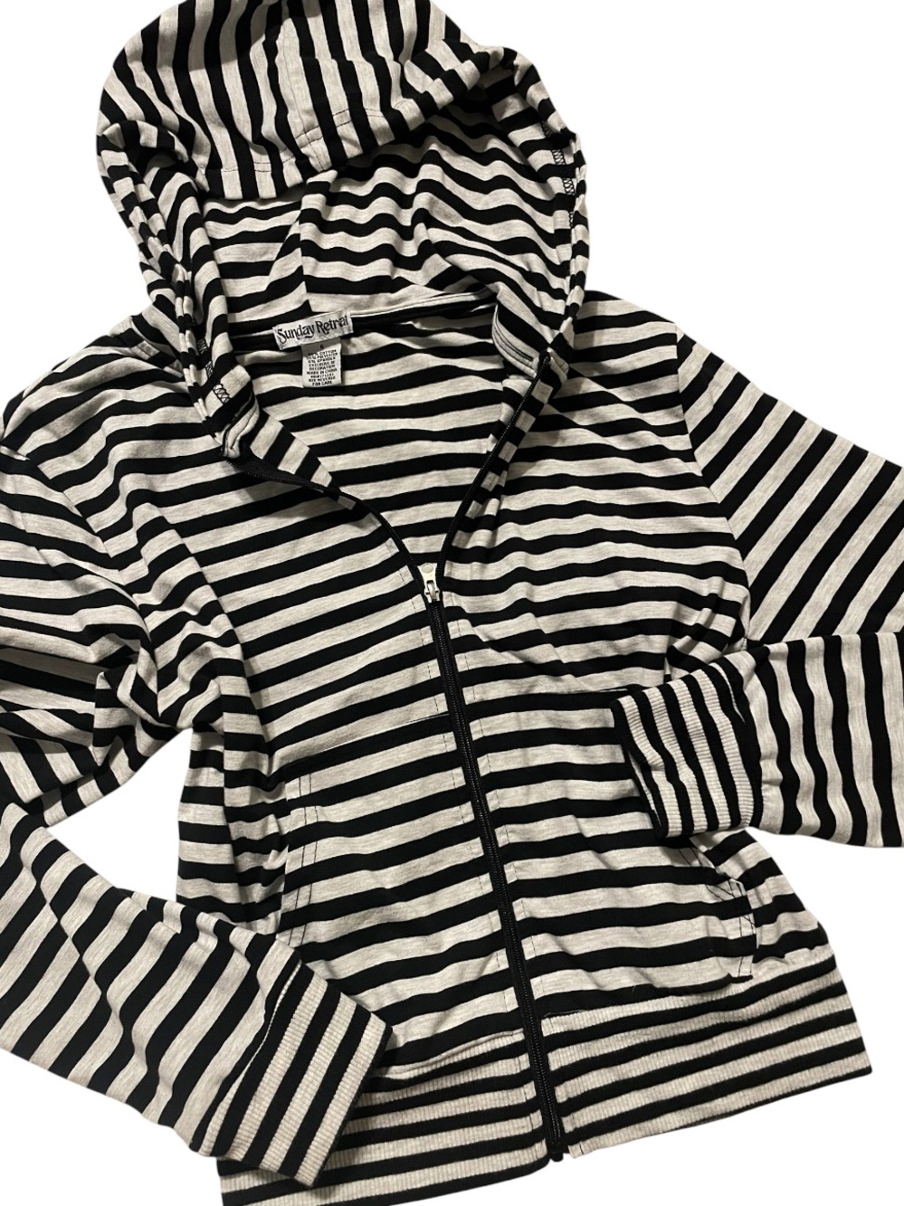 STRIPED ZIP HOODIE